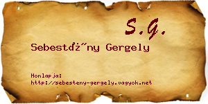 Sebestény Gergely névjegykártya